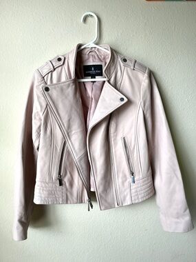 London Fog Blush Moto-Style Faux Leather Jacket